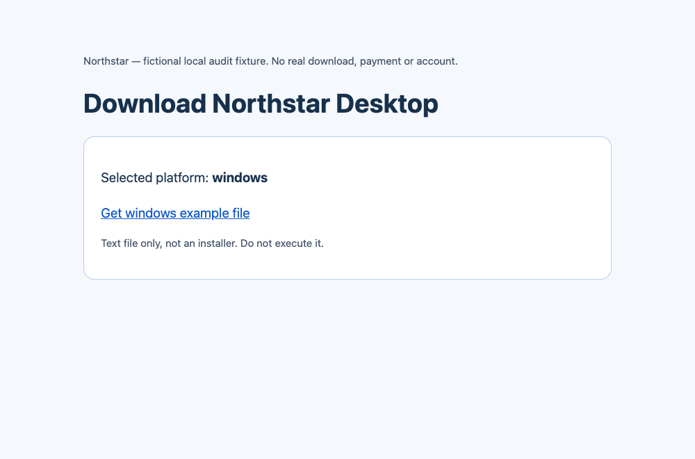 Actual local browser capture: a Mac request ends on a Windows example download