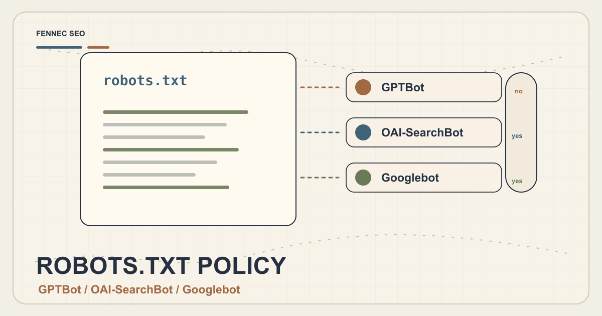GPTBot、OAI-SearchBot 与 Googlebot：AI SEO 的 robots.txt 规则